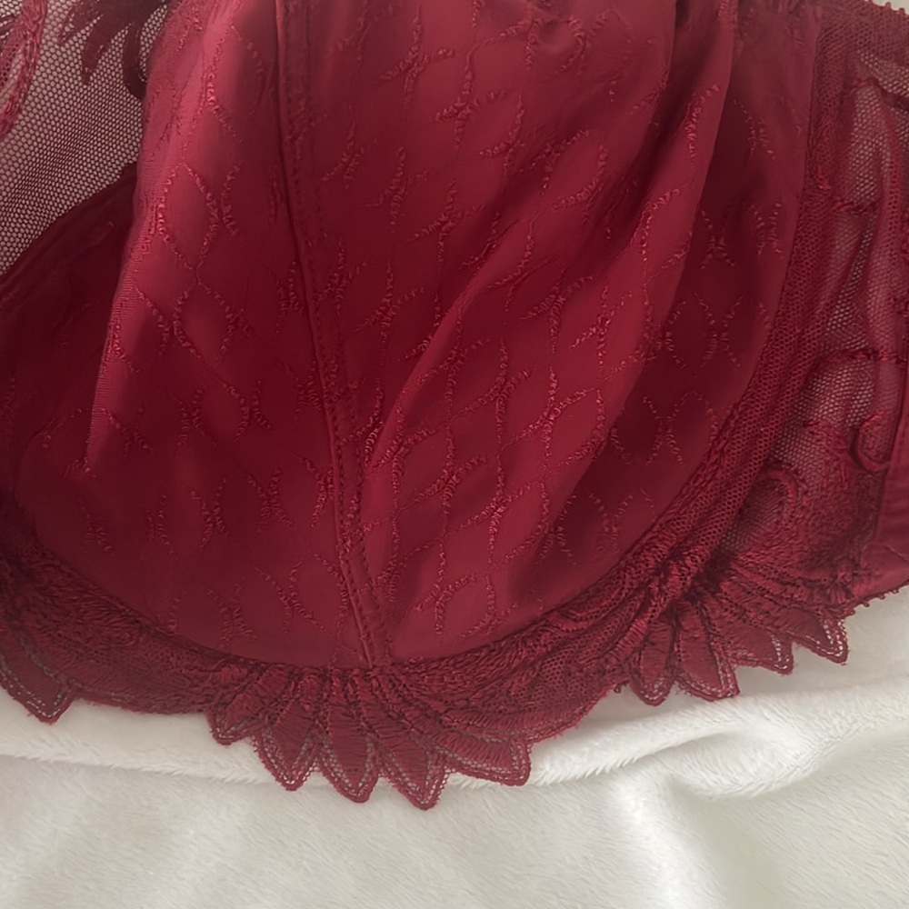 EMPREINTE Elegant Maroon Lace Bra 38G - Picture 6 of 7
